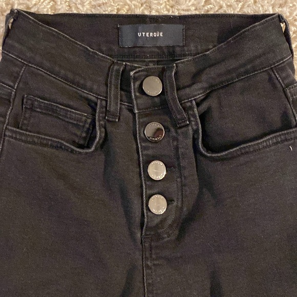 Uterque High Rise Black Jeans size 24 - Picture 2 of 4